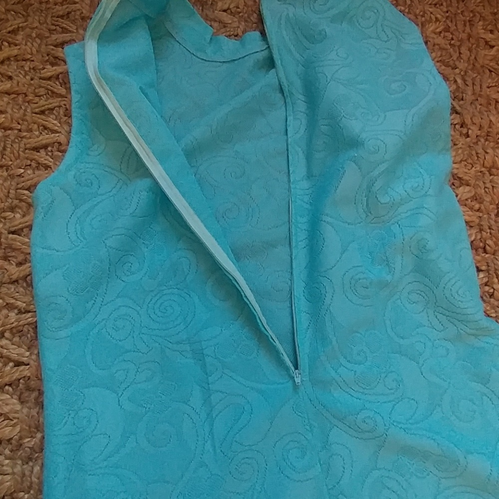 Vintage sleeveless turquoise dress - Picture 6 of 6
